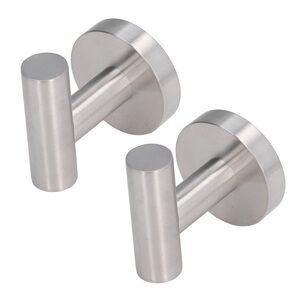 Brushed Stainless Steel Towel Hooks | Set of 4